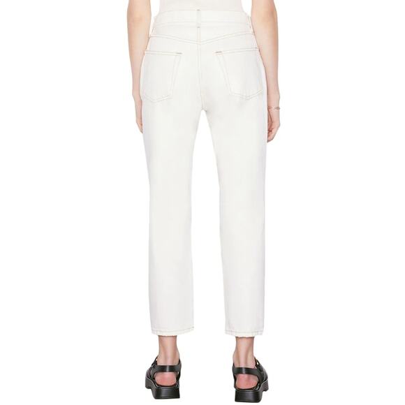 Frame Le Original Straight Leg Jeans High Waist Off White Rips Womens US 26 NWT - Picture 2 of 12